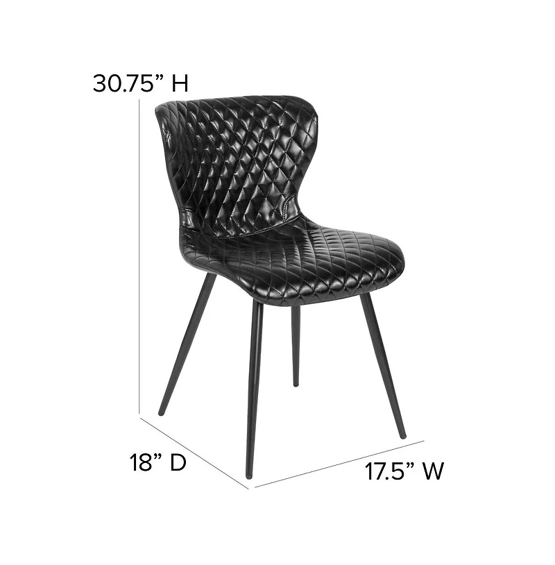 Emma+Oliver Contemporary Diamond Patterned Accent Dining Chair