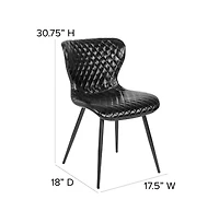 Emma+Oliver Contemporary Diamond Patterned Accent Dining Chair