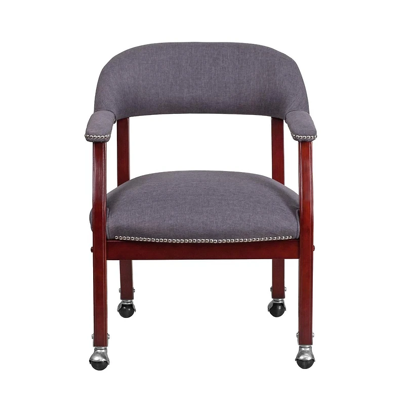 Emma+Oliver Conference Chair With Accent Nail Trim And Casters