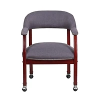 Emma+Oliver Conference Chair With Accent Nail Trim And Casters