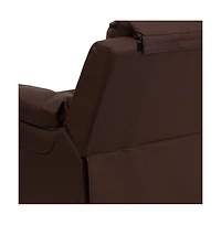 Deluxe Padded Contemporary Kids Recliner With Storage Arms