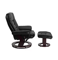 Multi-Position Stitched Recliner & Ottoman With Swivel Base