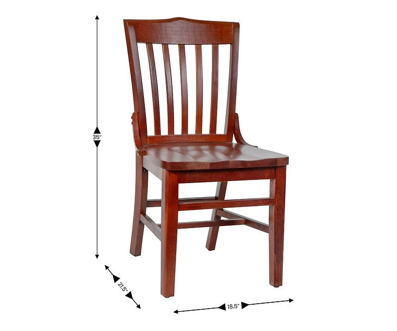 School House Back Wooden Restaurant Dining Chair