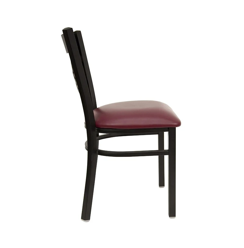 Emma+Oliver 2 Pack "X" Back Metal Restaurant Chair