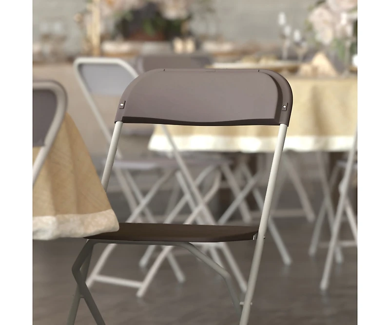 Emma+Oliver Set Of 6 Stackable Folding Plastic Chairs - 650 Lb Weight Capacity