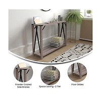 Merrick Lane Green River Modern Farmhouse Engineered Wood Sofa Table And Powder Coated Steel Accents