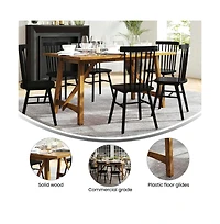 Merrick Lane Carroll Wooden Dining Table With Trestle Style Base