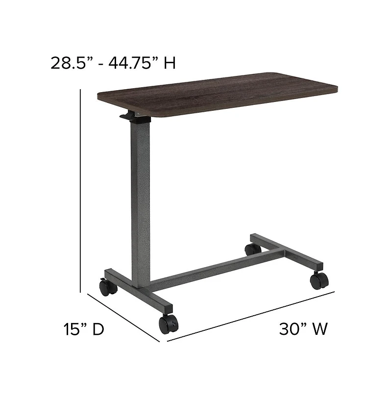 Adjustable Overbed Table With Wheels For Home And Hospital