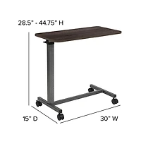 Adjustable Overbed Table With Wheels For Home And Hospital