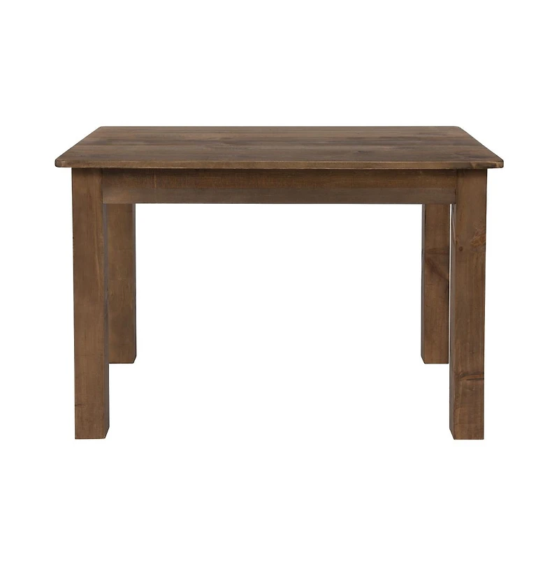 Merrick Lane Rectangular Antique Solid Pine Farm Dining Table