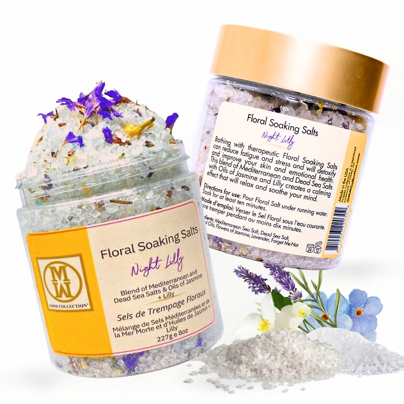 Omm Collection Floral Soaking Bath Salts Night Lily 8oz