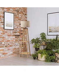 Adesso 59.75" Wood Kirby Shelf Floor Lamp