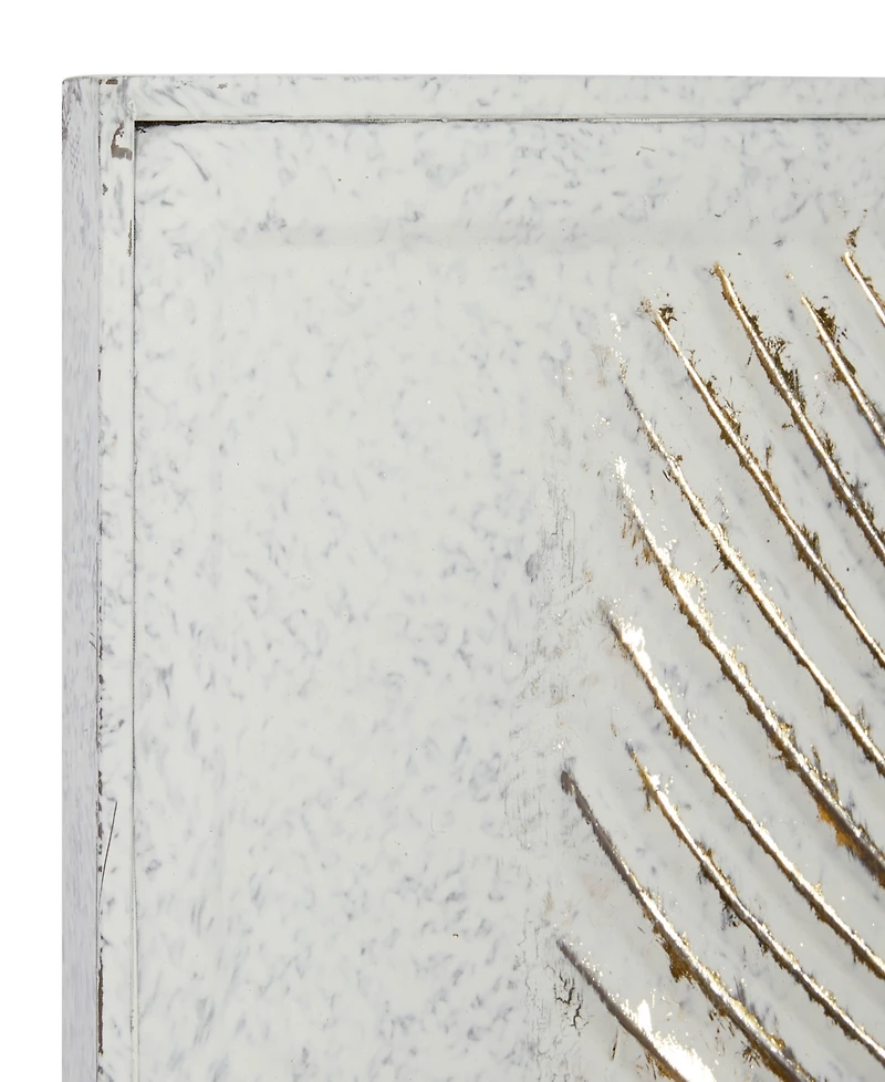 Rosemary Lane Gold Metal Relief Palm Leaf Wall Decor with Gold Detailing 23" x 1" x 31"