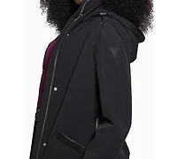Guess Women's Faux-Fur-Trim Hooded Belted Raincoat