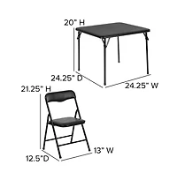 Emma+Oliver Kids 5 Piece Folding Table And Chair Set - Activity