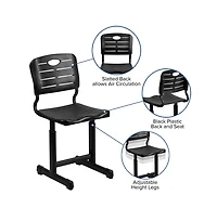 Emma+Oliver Adjustable Height Student Chair With Pedestal Frame
