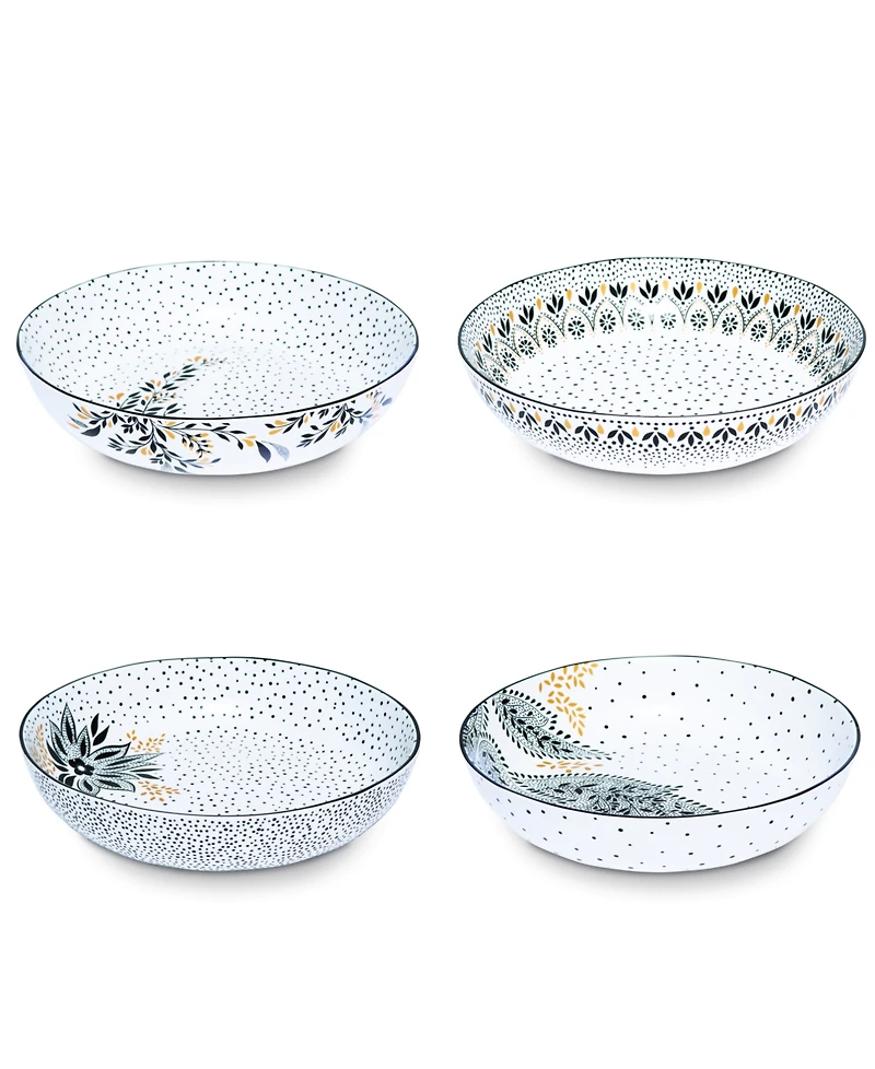 Portmeirion Sara Miller Artisanne Noir Pasta Bowls, Set of 4