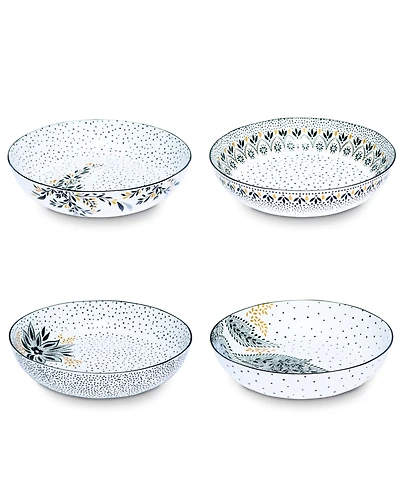 Portmeirion Sara Miller Artisanne Noir Pasta Bowls, Set of 4