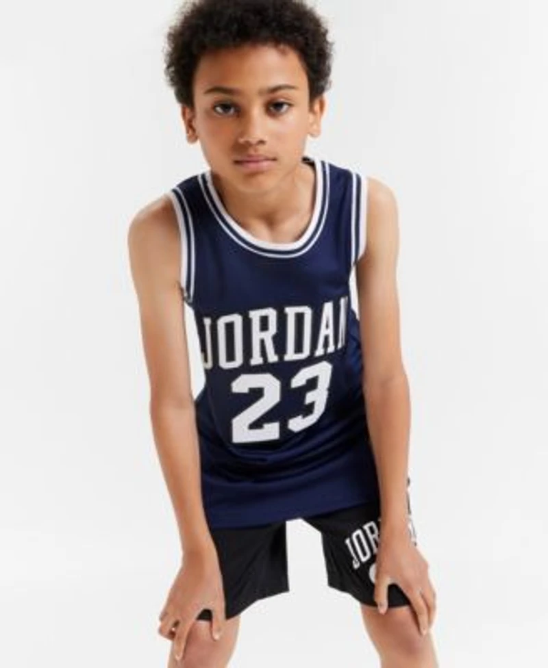 Jordan Big Boys 23 Jersey Sleeveless Tank Top Mesh Logo Shorts