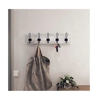 Rustic Coat Rack With Hooks -Wall Mount Coat Rack - Solid Pine Wood Entryway Hanger - Farmhouse Coat Rack For Kitchen, Bedroom