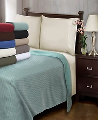 Superior Diamond Pattern All Season Woven Cotton Blanket, Full/Queen