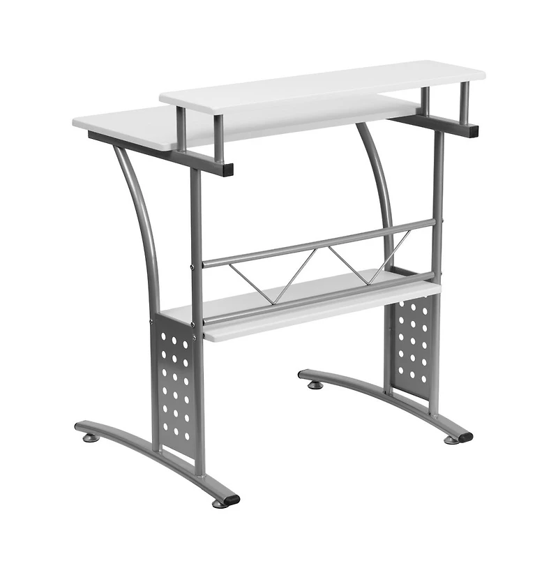 Emma+Oliver Computer Desk With Top And Lower Storage Shelves