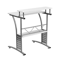 Emma+Oliver Computer Desk With Top And Lower Storage Shelves