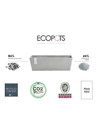 Ecopots Modern Recycled Bruges Plastic Rectangular Flower Pot Planter