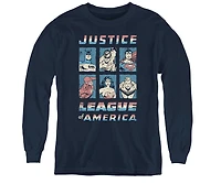 Justice League Boys of America Youth American Long Sleeve Sweatshirts