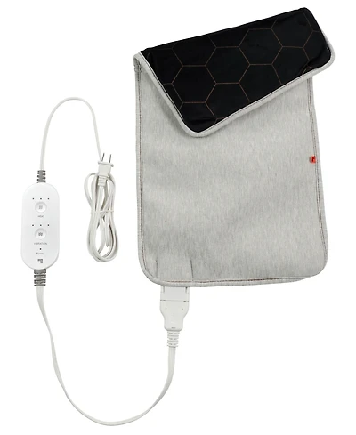 Sharper Image Calming Heat Massaging Weighted Heating Pad with Copper and Charcoal