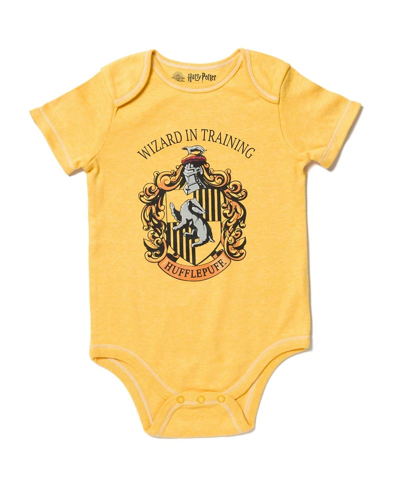 Harry Potter Gryffindor Hufflepuff Ravenclaw Slytherin Boys 4 Pack Bodysuits