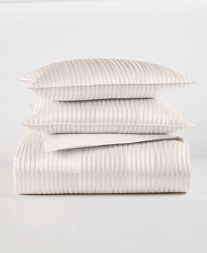Hotel Collection Metallic Strie 3-Pc. Duvet Cover Set