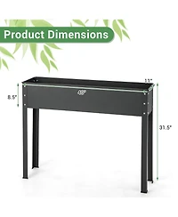 40" Raised Garden Bed with Legs Metal Elevated Planter Box Drainage Hole Backyard