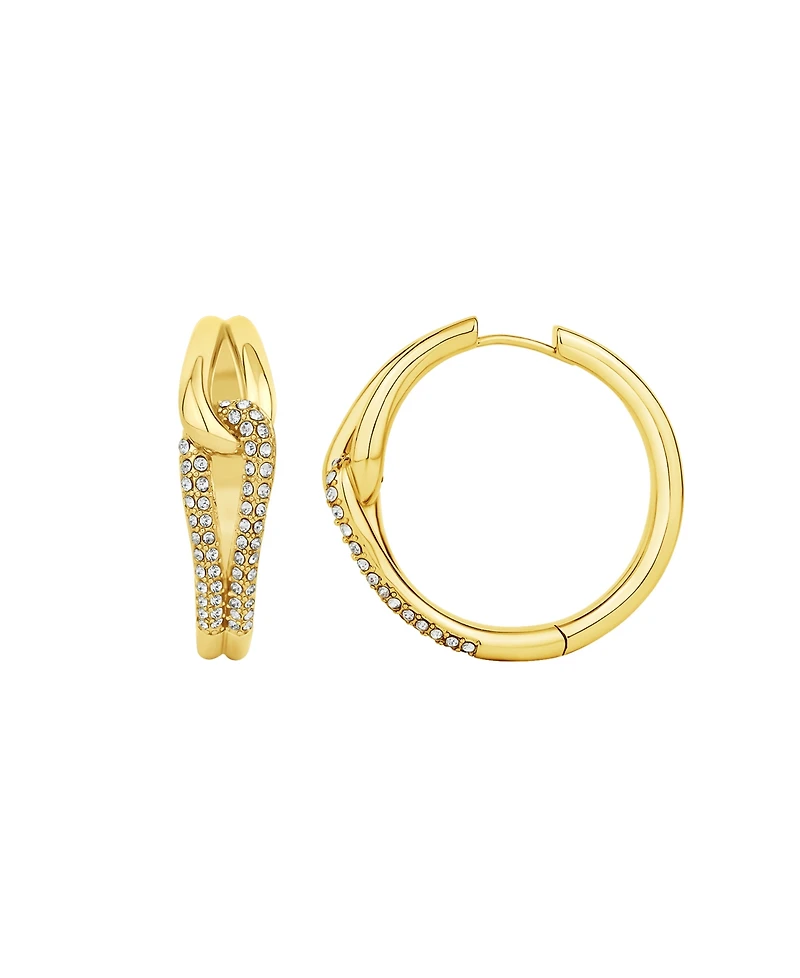 And Now This Crystal knot hoop earring