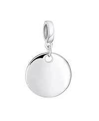 Bling Jewelry Initial Monogram Round Circle Disc Shape Dangle Bead Charm Sterling Silver European Bracelet