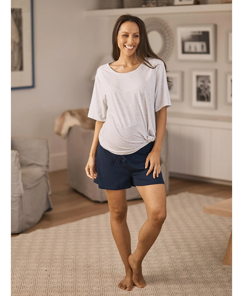 Angel Maternity Lounge Shorts Navy