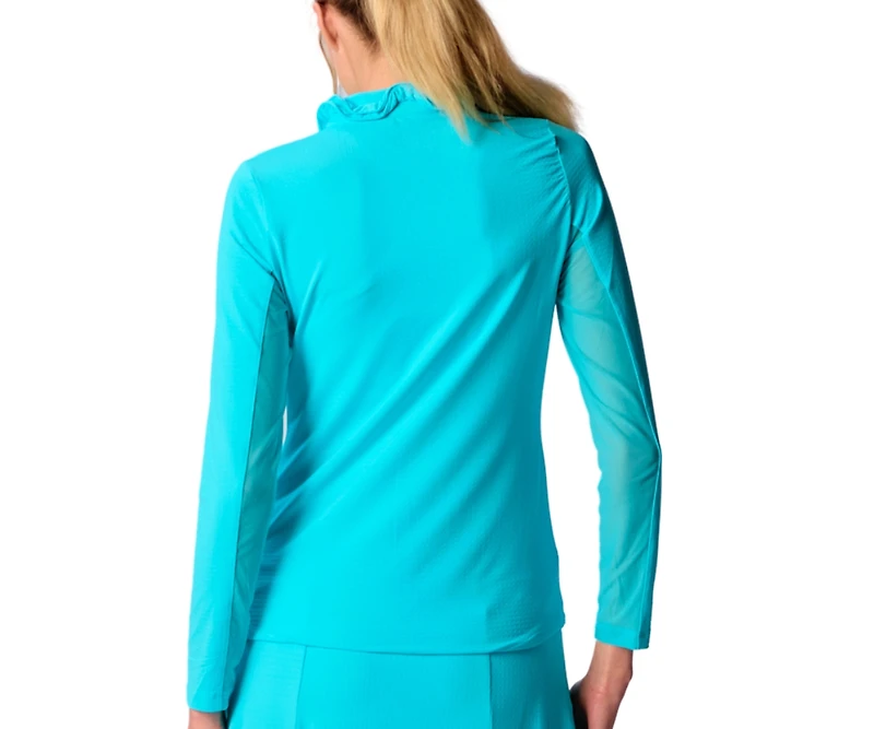 G Lifestyle Clothing Women's Long Sleeve Double Ruffle Top Flamingo XLarge