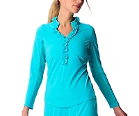 G Lifestyle Clothing Women's Long Sleeve Double Ruffle Top Flamingo XLarge