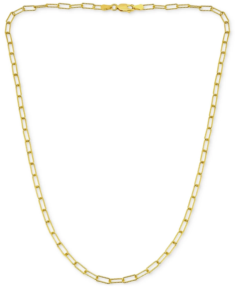 Giani Bernini Diamond-Cut Paperclip Chain 18" in Sterling Silver or 18k Gold-plated Sterling Silver; Created for Macy's