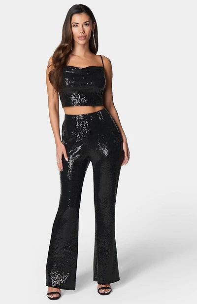 Bebe Women's Two Piece Shimmer Set