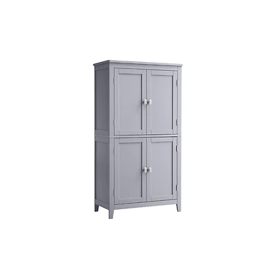 Bathroom Floor Cabinet with Adjustable Shelves for Towels and Toiletries