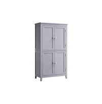 Bathroom Floor Cabinet with Adjustable Shelves for Towels and Toiletries