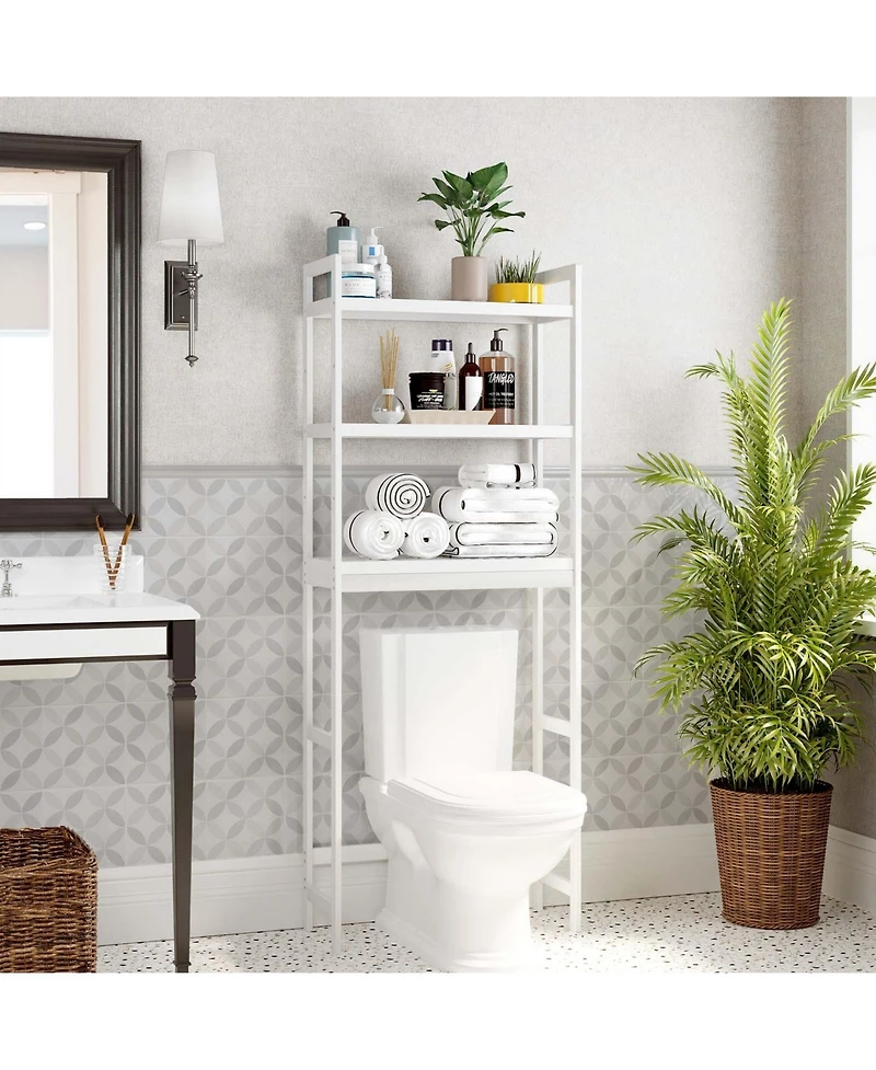 Slickblue Wicker Over-the-toilet Storage, 3-tier Bathroom Organizer