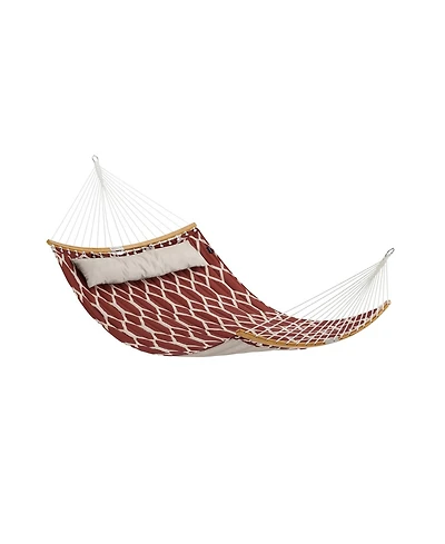 Slickblue Quilted Hammock with Curved Bamboo Spreaders, Pillow, Portable Padded Hammock Holds up to 495 lb