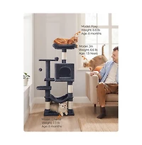 Slickblue Cat Tree, Tower, Condo With Scratching Posts, Hammock, Plush Perch, Activity Center