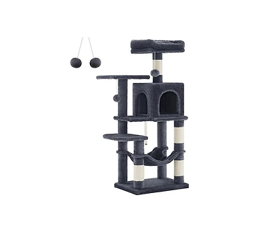 Slickblue Cat Tree, Tower, Condo With Scratching Posts, Hammock, Plush Perch, Activity Center