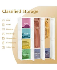 Sugift Foldable Closet Clothes Organizer with 12 Cubby Storage