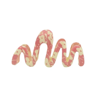 Large Wavy Claw Clip - Pink Squiggles