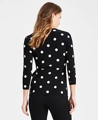 Anne Klein Printed Tie-Waist Top