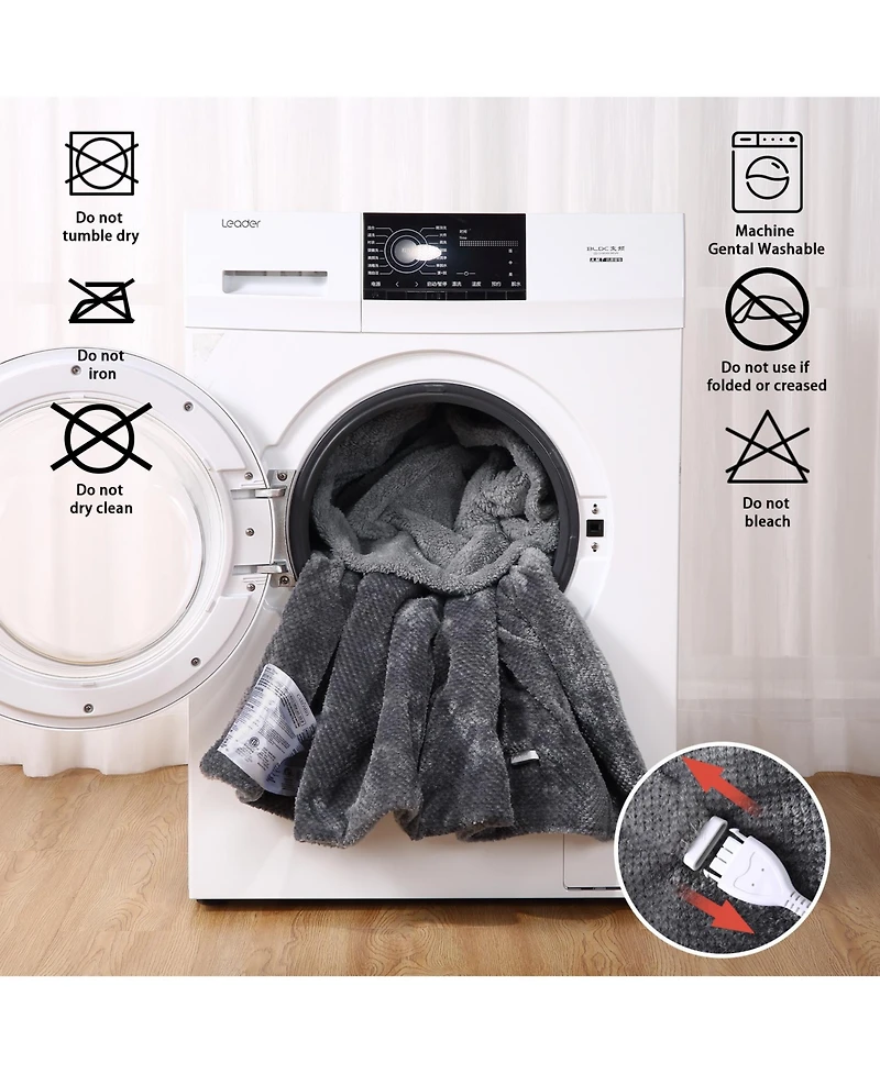Caromio Flannel Electric Heated Throw Blanket, 50" x 60"